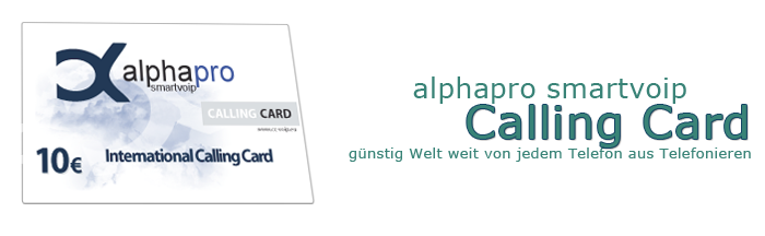 alphapro smartvoip - Calling Card